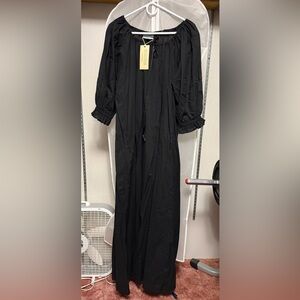 NWT Holy Clothing Brigid Chemise Tall L Black Midnight